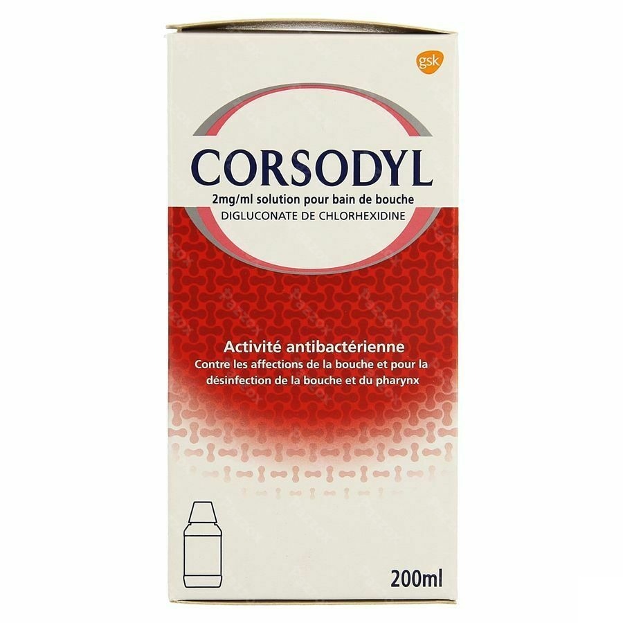 Corsodyl 2mg/ml Sol Bain Bouche 200ml