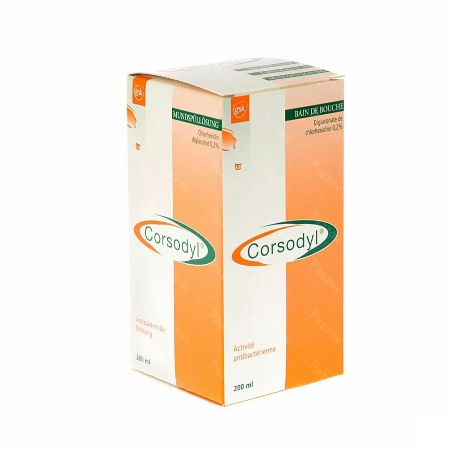 Corsodyl 2mg/ml Sol Bain Bouche 200ml