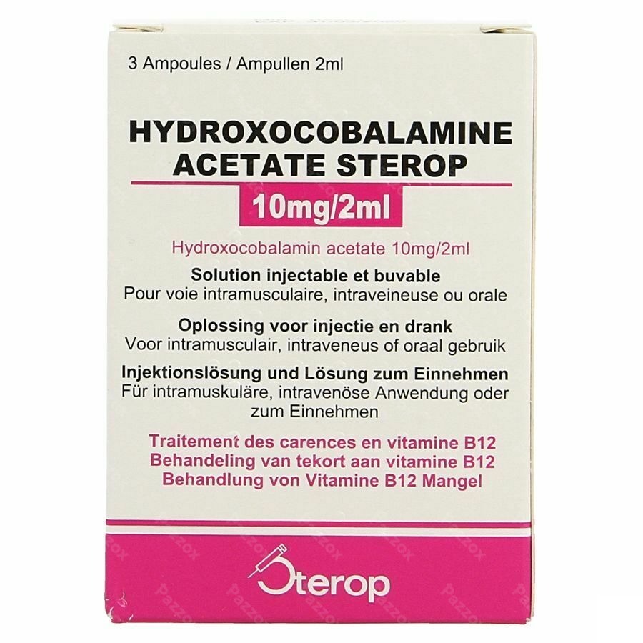 Hydroxocobal.acet. Amp 3x10mg/2ml