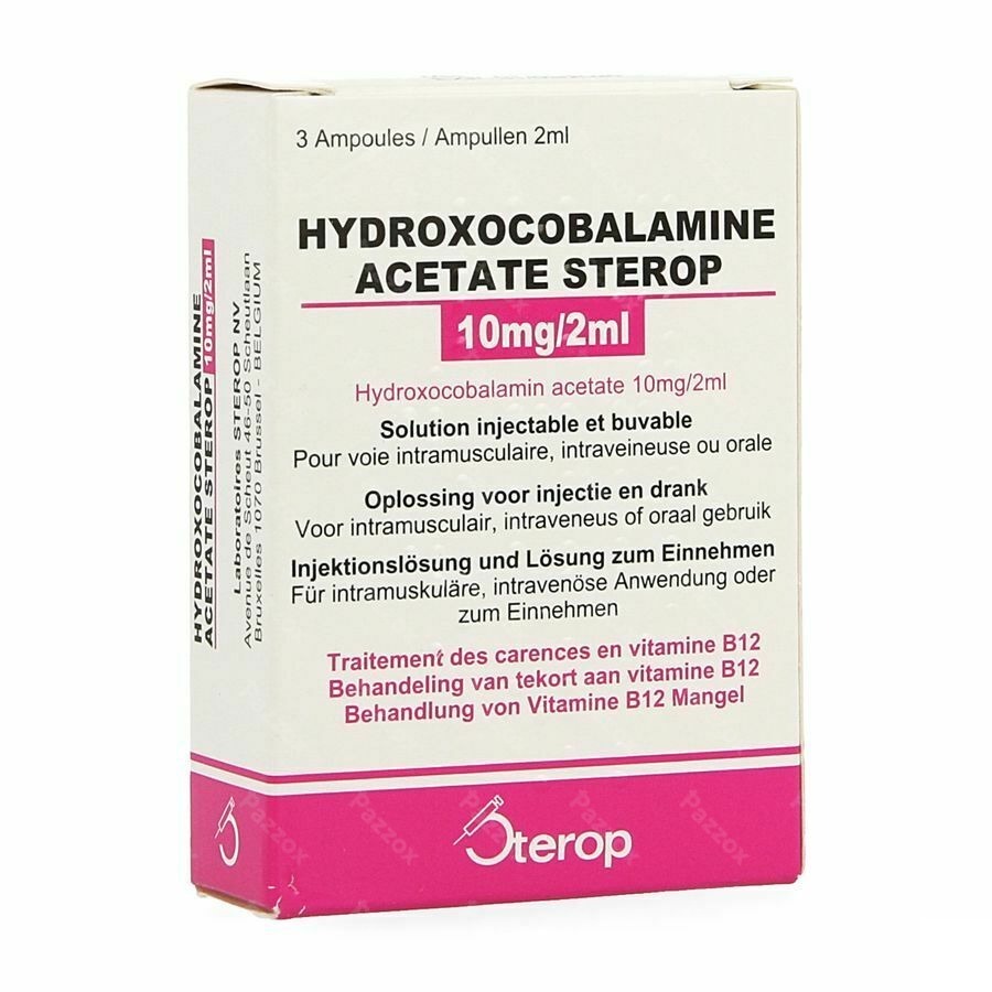 Hydroxocobal.acet. Amp 3x10mg/2ml