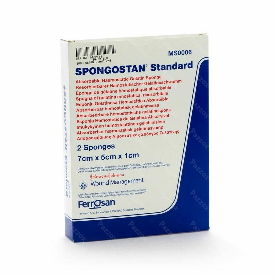 Spongostan Standaard 70x50x10mm 2 Ms0006