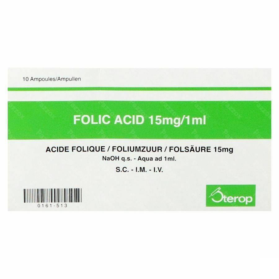 Acide Folique Iv Amp 10 X 15mg/1ml