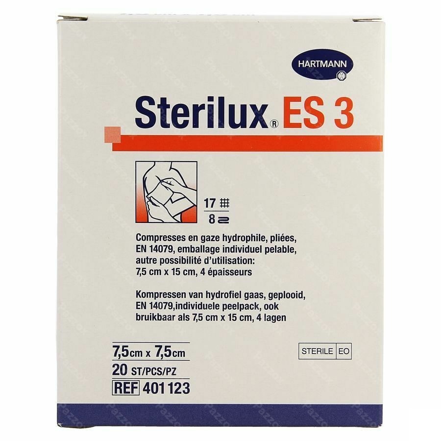 Sterilux Es3 Kp Ster 8pl 7,5x 7,5cm 20 2050171