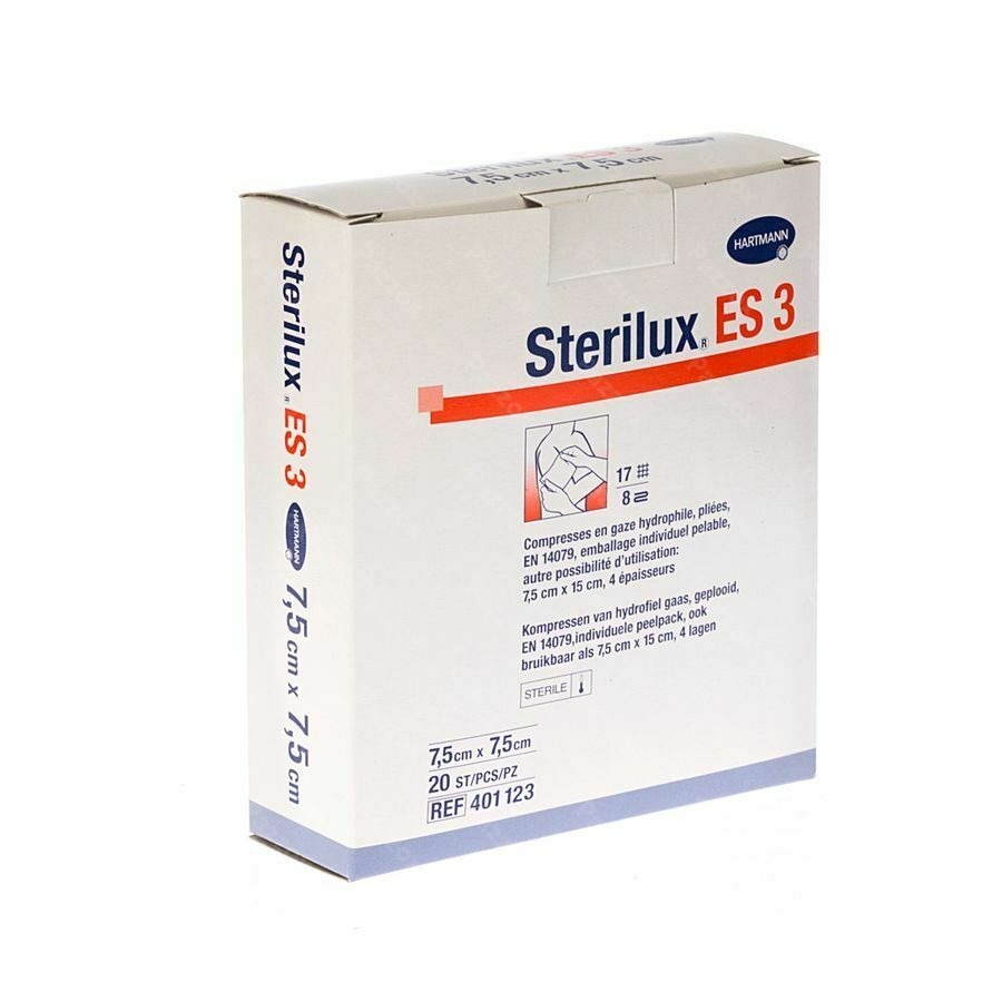 Sterilux Es3 Kp Ster 8pl 7,5x 7,5cm 20 2050171