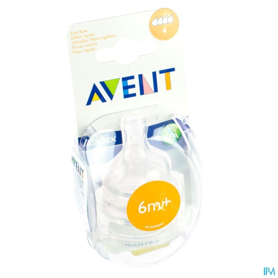 Philips Avent Tetine Fast 4trous 2 SCF634/27