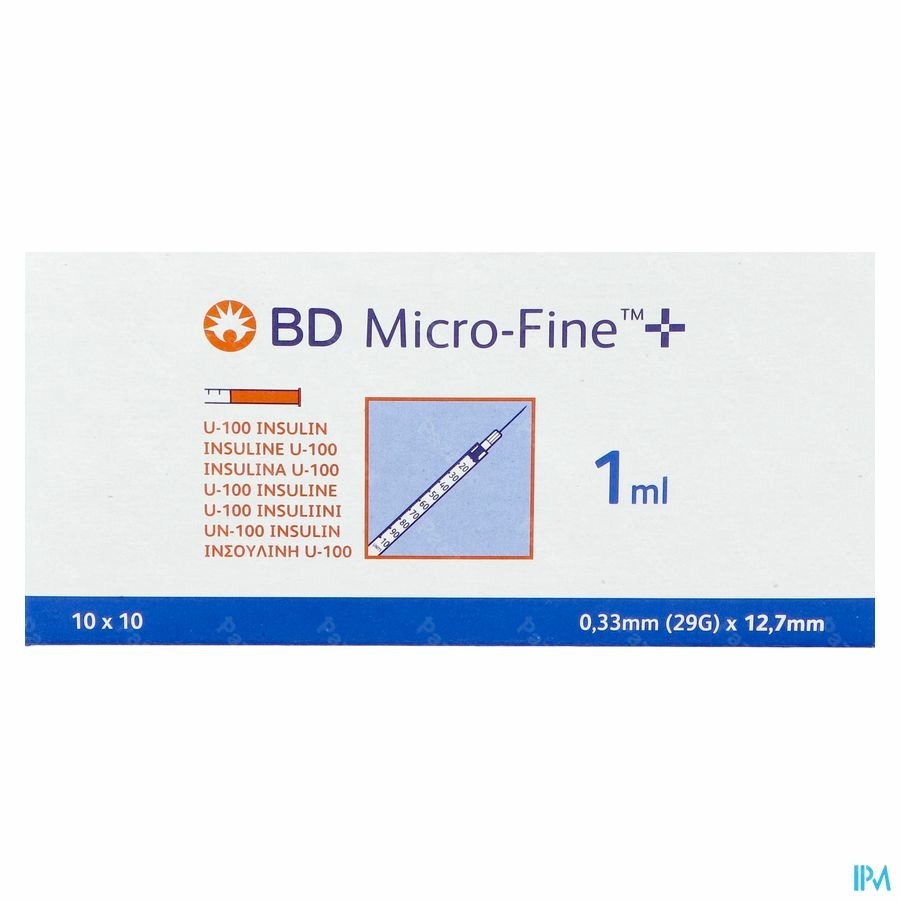 BD Microfine Insuline Spuit 1,0ml 29g 12,7mm100 324827