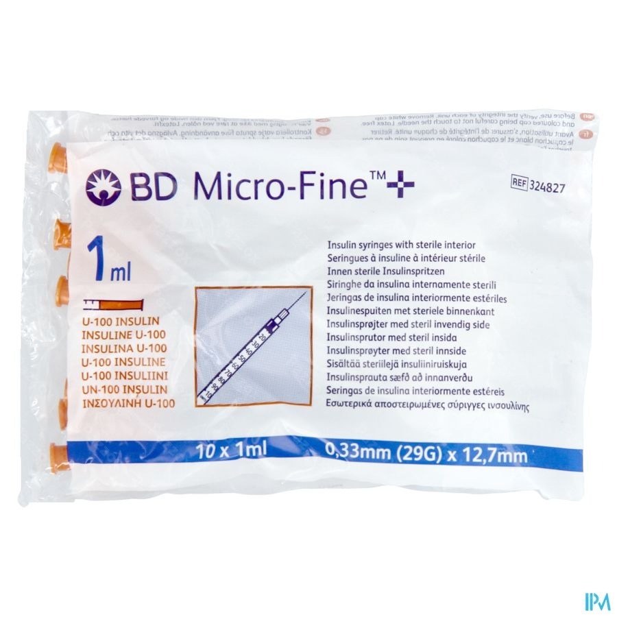 BD Microfine Insuline Spuit 1,0ml 29g 12,7mm100 324827