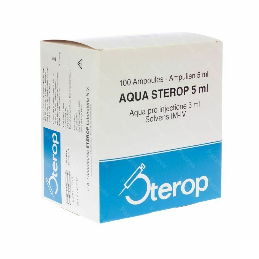 Aqua Sterop Pour Inj Solvens Amp 100 X 5ml