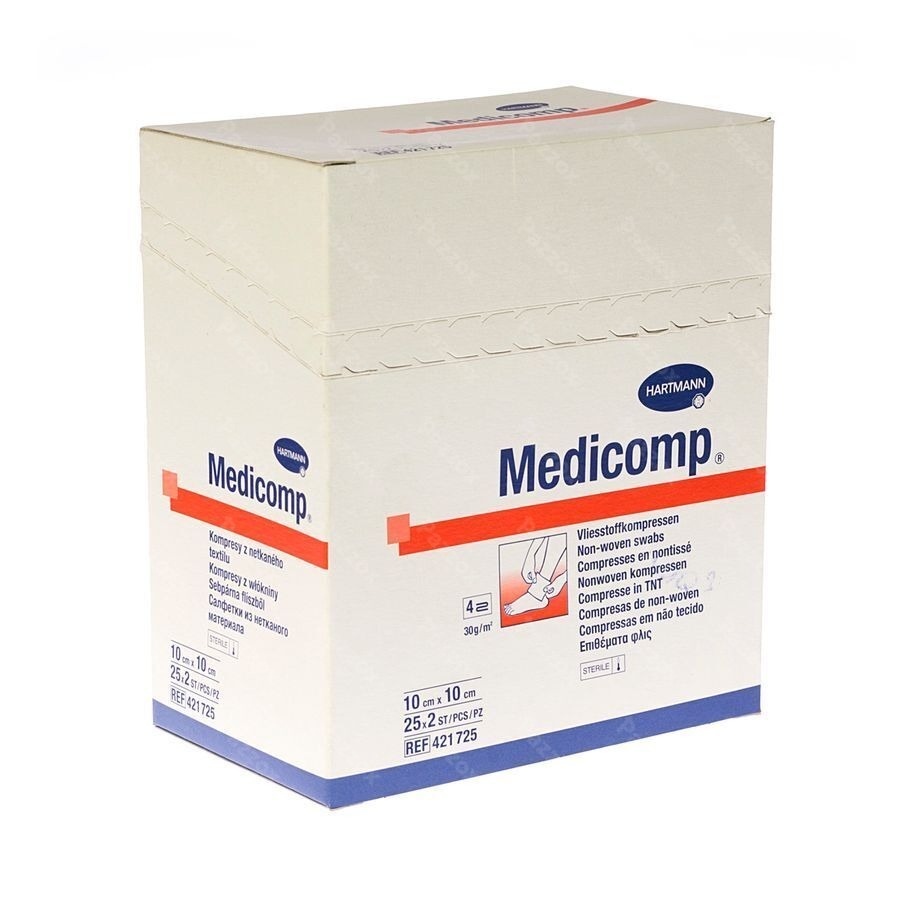 Medicomp 10x10cm 4l.st. 25x2 P/s