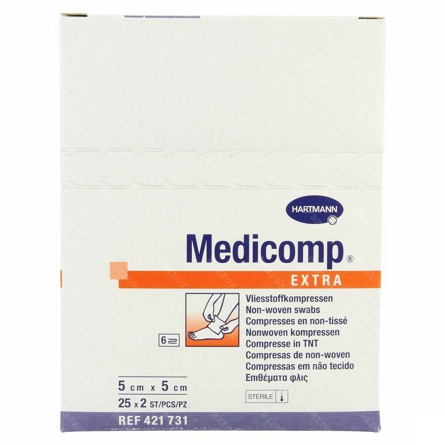 Medicomp 5x5cm 6l. St. 25x2 P/s