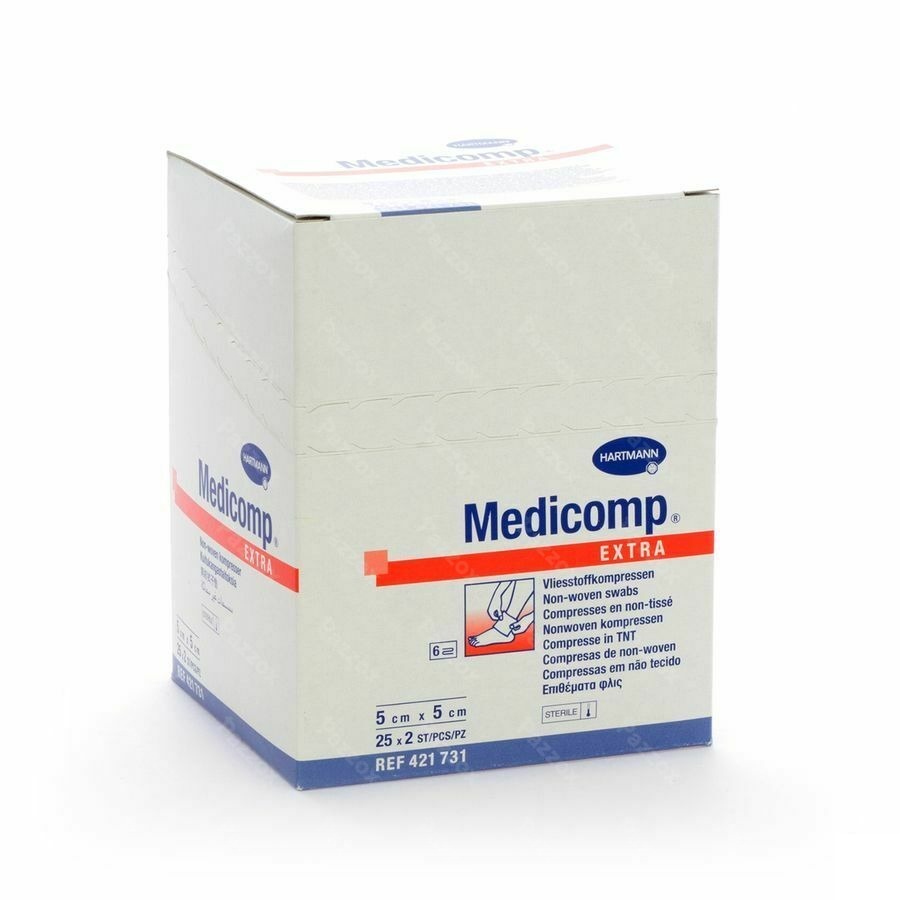 Medicomp 5x5cm 6l. St. 25x2 P/s