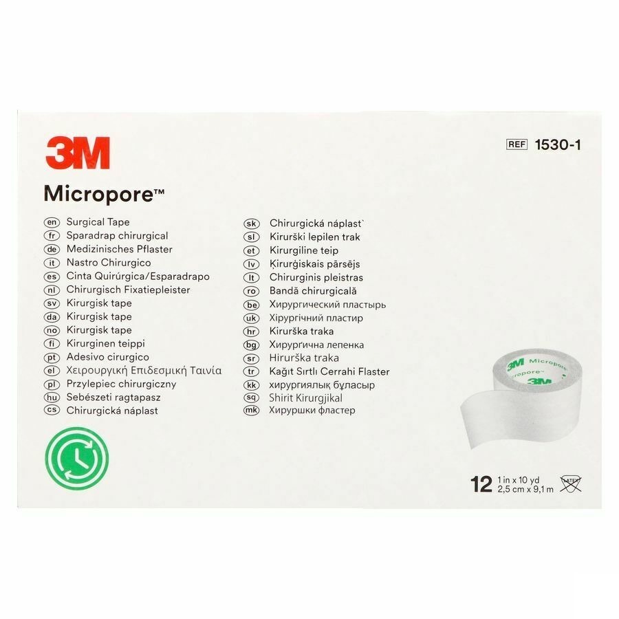 Micropore 3m Hechtpleister 25mmx9,14m Rol 12 1530