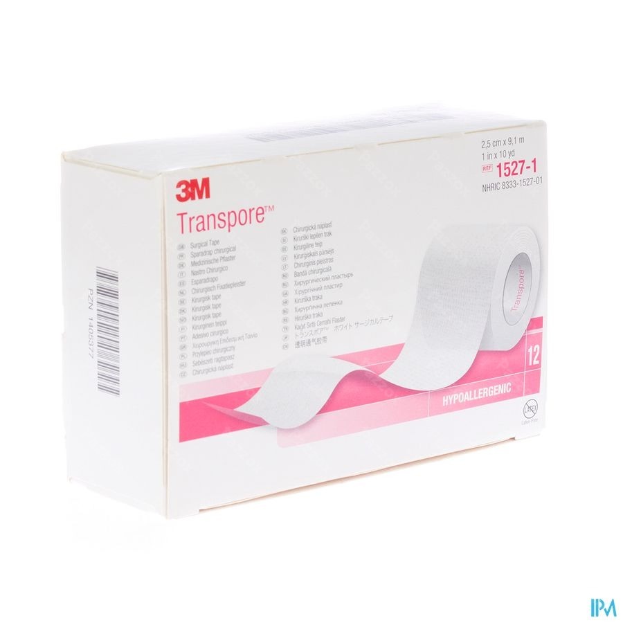 Transpore 3m Sparadrap El.transp 25mmx9m 12 1527/1