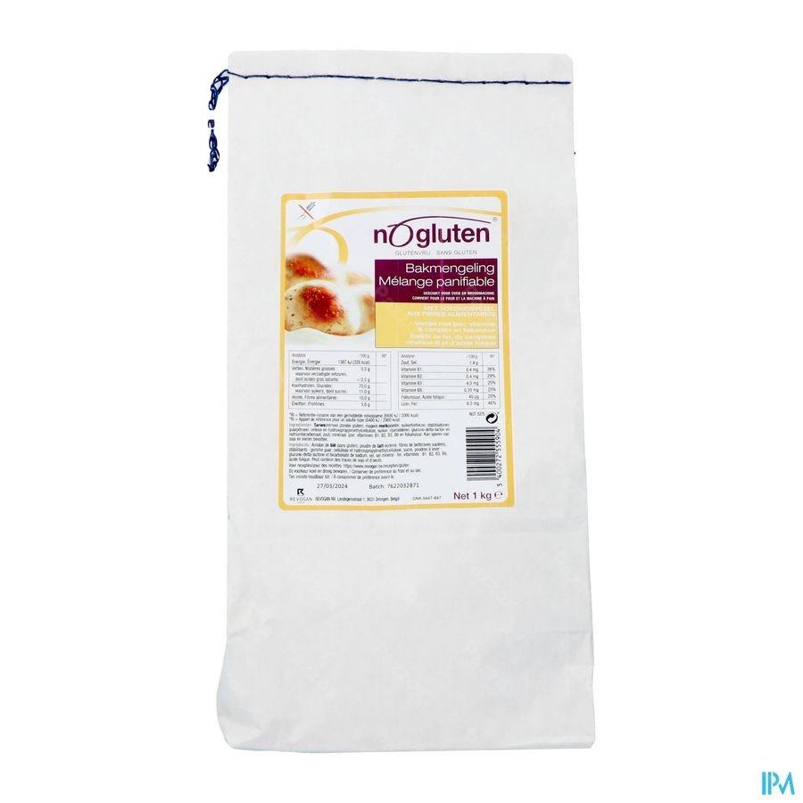 Nogluten Broodmix + Vezels 1kg 5590 Revogan