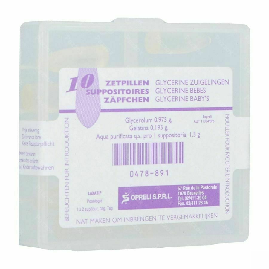 Sopreli Glycerine Suppo Zuigelingen 10 Zetpillen