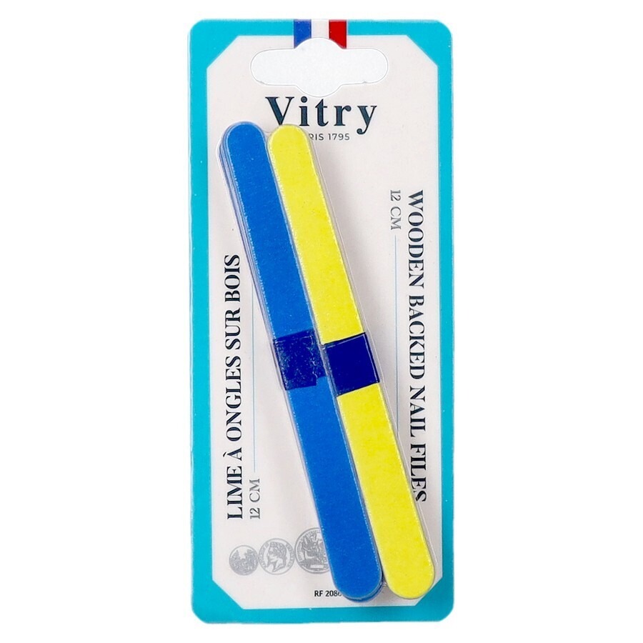 Botte 6 Limes Manucure Bois 12cm Bleu