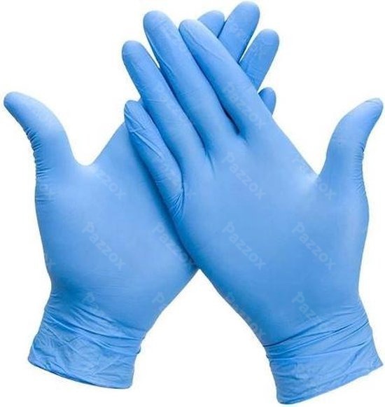 Gants Medium Nitrile Bleu Non Poudr&eacute; 100 Pi&egrave;ces