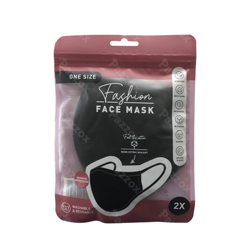 Mondmasker Zwart Fashion 2 Stuks