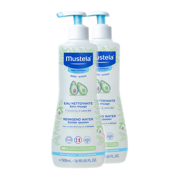 Mustela Eau Nettoyante S/rincage 500ml 1+1 Gratuit