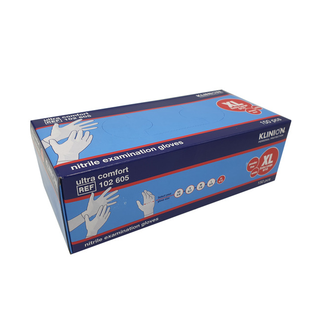 Gants Extra Large Nitrile Bleu Non Poudré 150 Pièces