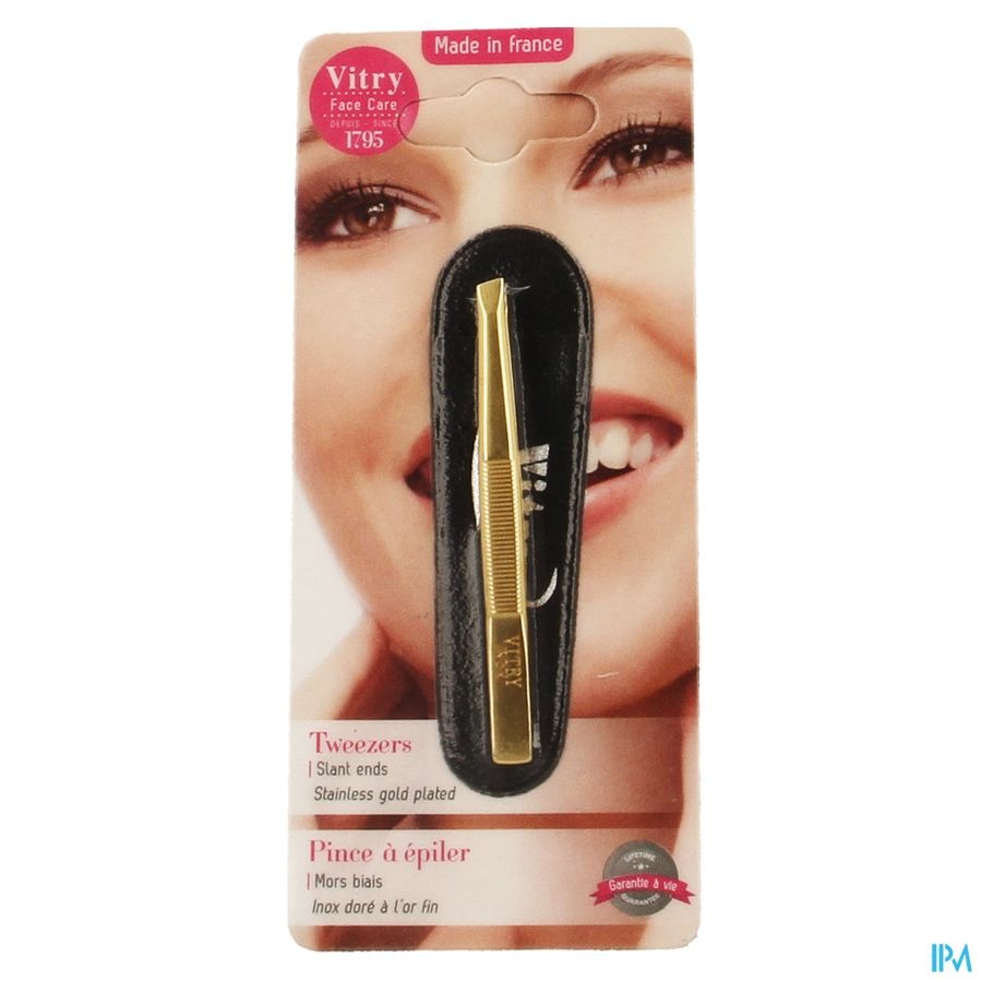 Epileerpincet Schuin Inox Verguld