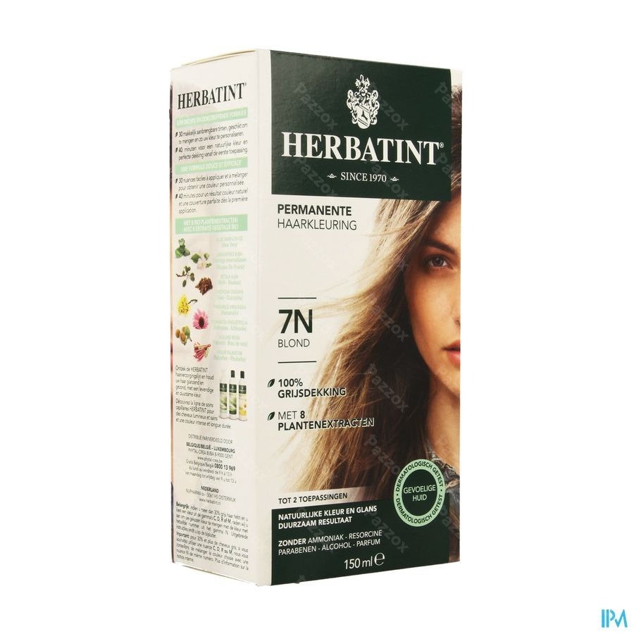 Herbatint Permanente Haarkleuring 7N Blond Gevoelige Hoofdhuid 150ml