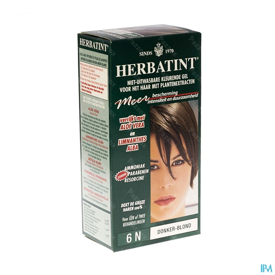 Herbatint Permanente Haarkleuring Donkerblond 6N Gevoelige Hoofdhuid 150ml