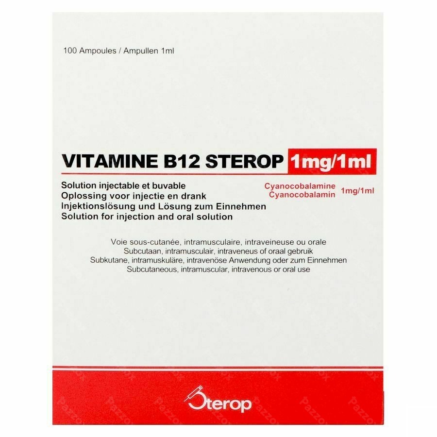 Vit B12 Sc/im/iv Amp 100 X 1mg/1ml
