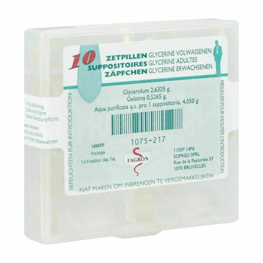Glycerine Suppo Volw 10 Fag
