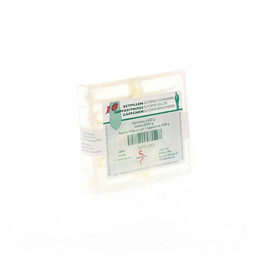 Glycerine Suppo Volw 10 Fag