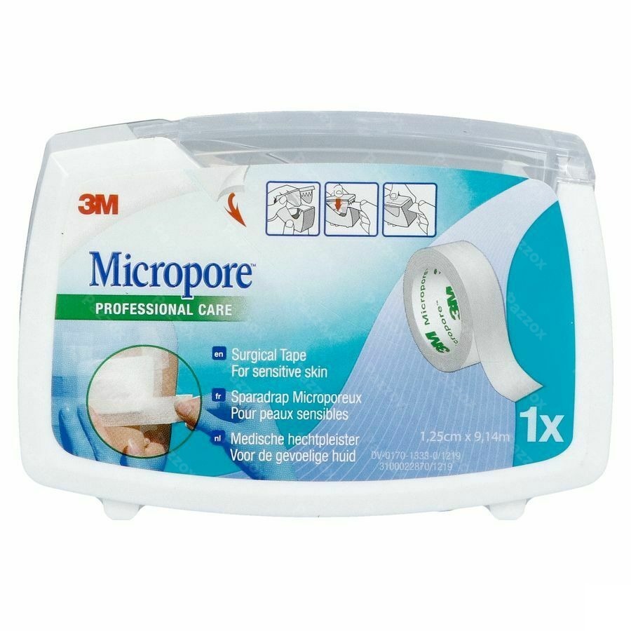 Micropore 3m 12,5mmx9,1m Nieuwe Dispenser 1530p-0d