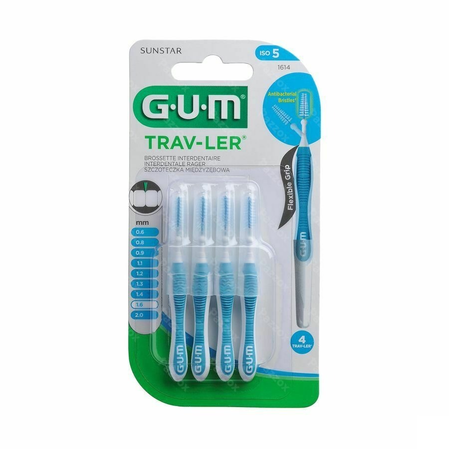 Gum Proxabrush Travel Fine Tap 4 1614