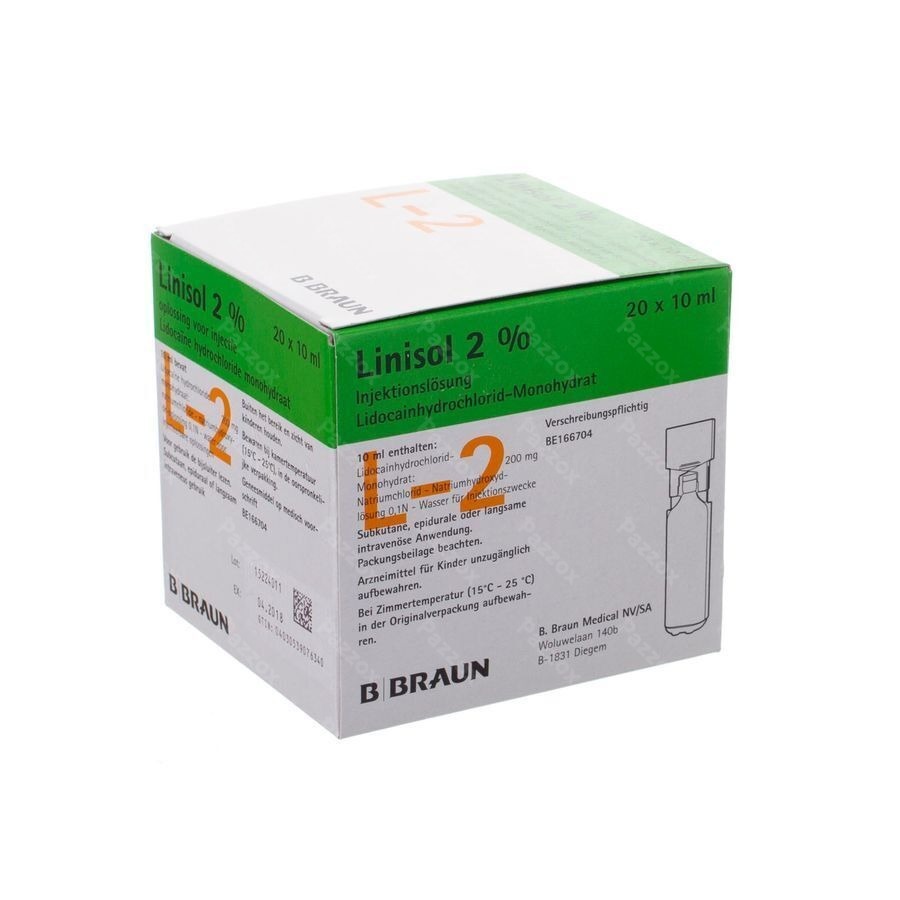 Linisol 2 % sol. inj. i.v./s.c./p.dural amp. 20 x 10 ml