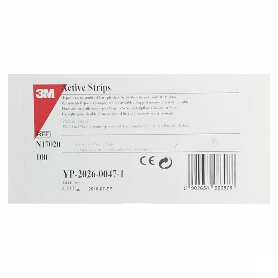 Nexcare 3m Active Strips 19x 72mm 100 17020
