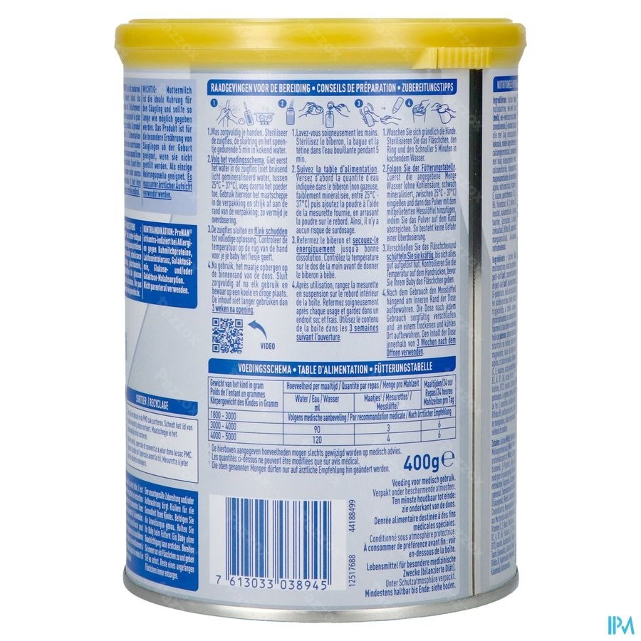 PreNan Stage 2 Zuigelingenmelk Baby Laag Geboortegewicht 400g