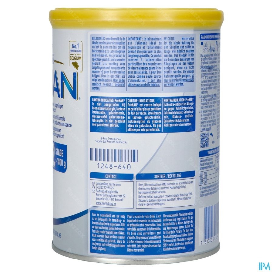PreNan Stage 2 Zuigelingenmelk Baby Laag Geboortegewicht 400g