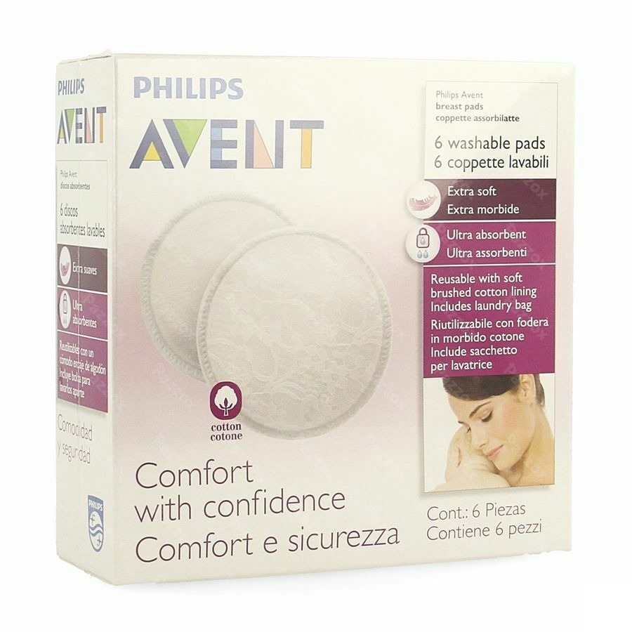 Philips Avent Coussinet Allaitem.lavable 6 SCF155/06