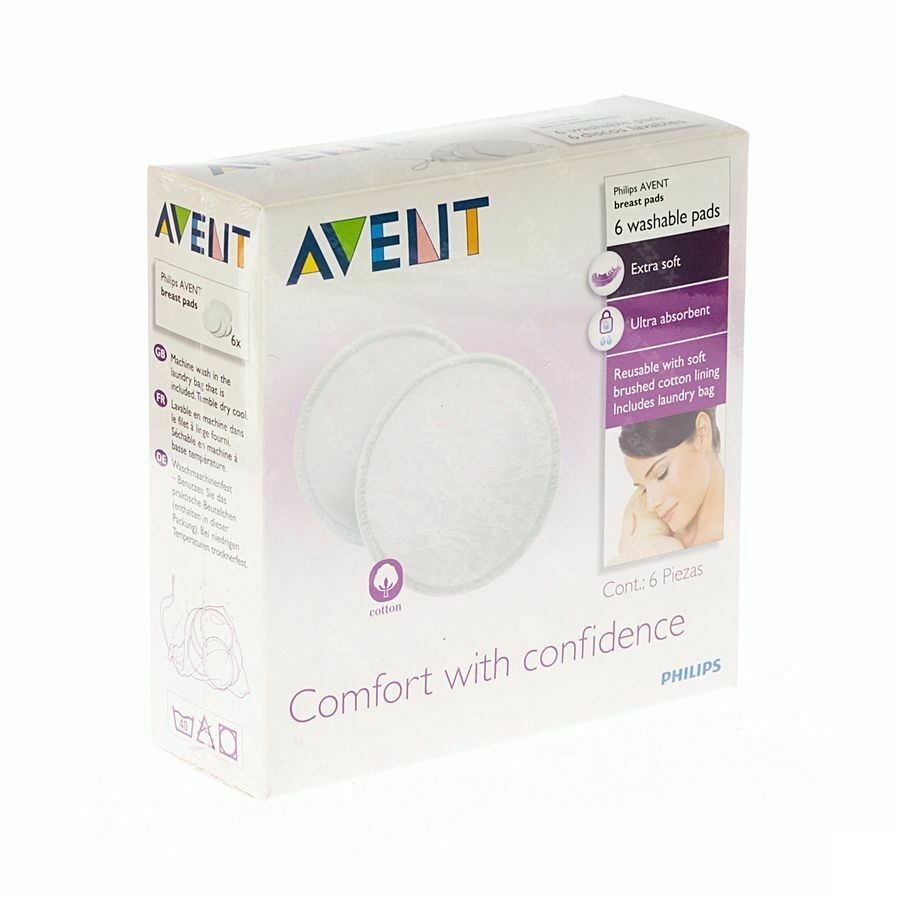 Philips Avent Coussinet Allaitem.lavable 6 SCF155/06
