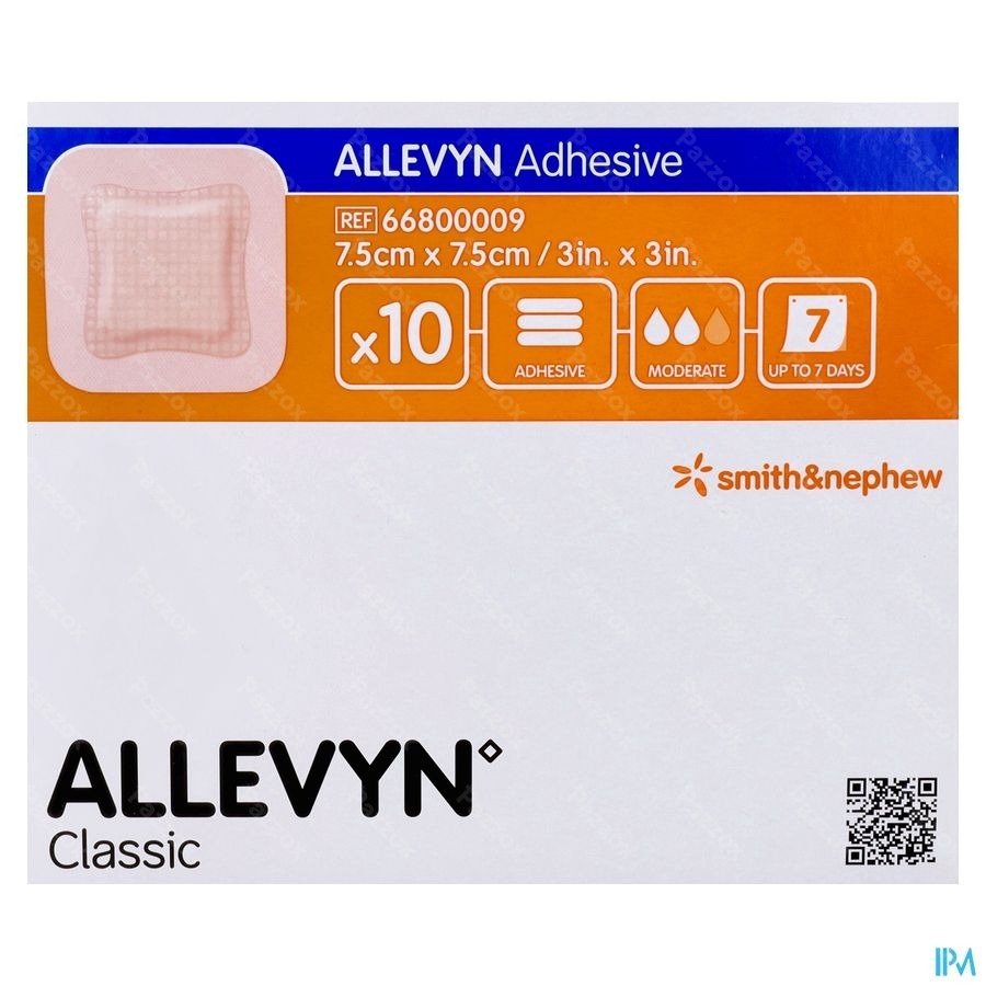 Allevyn Pans Adh Hydrocel. 7,5x 7,5cm 10 66800009