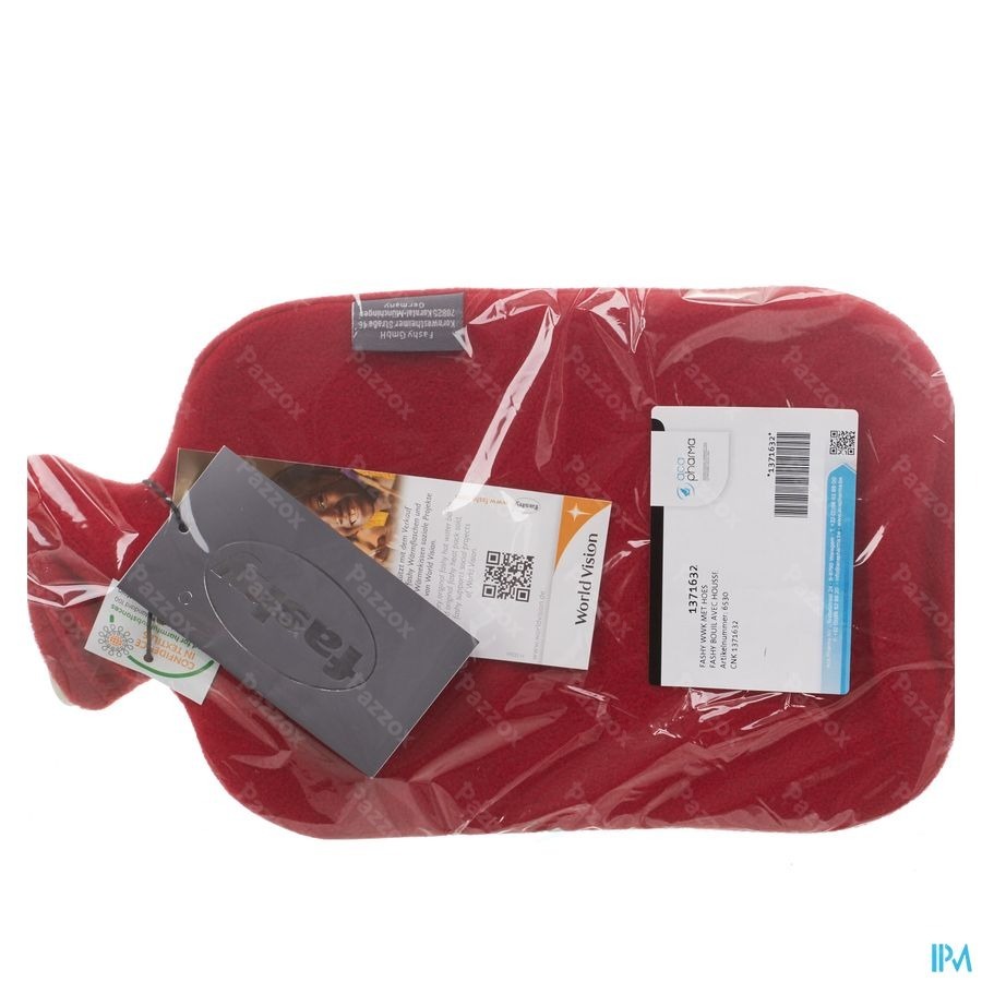 Fashy Warmwaterkruik + Hoes Rood Assortiment