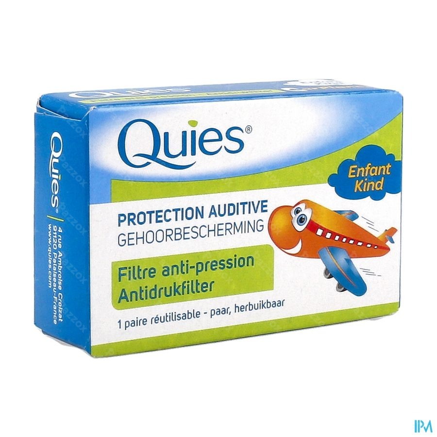 Quies Gehoorbescherming Antidrukfilter Vliegtuig Kind 1 Paar Oordoppen
