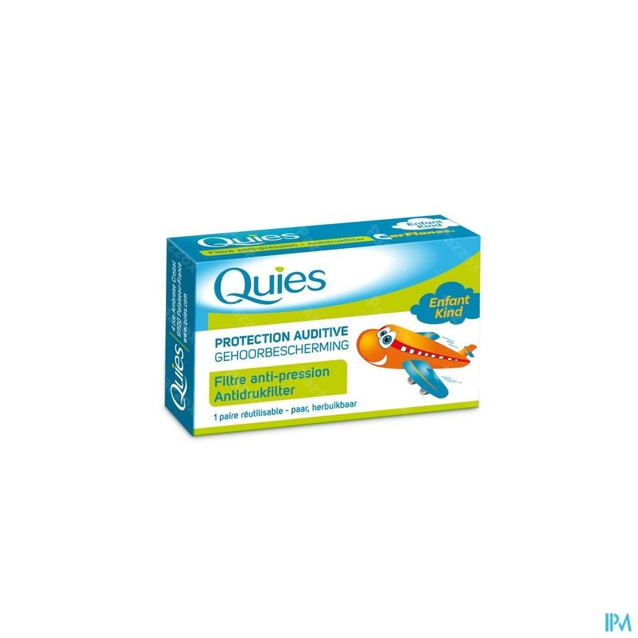 Quies Gehoorbescherming Antidrukfilter Vliegtuig Kind 1 Paar Oordoppen