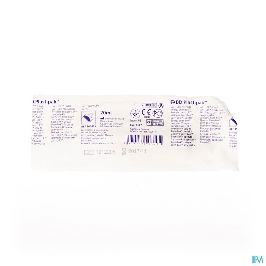 Bd Plastipak Seringue Luer-lok 20ml 1 300629