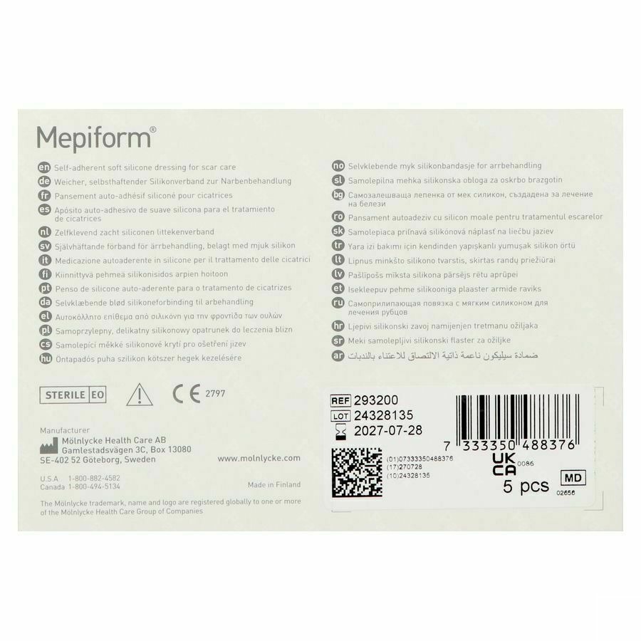 Mepiform Pans Adh A/cicat. Ster 5x 7,5cm 5 293200
