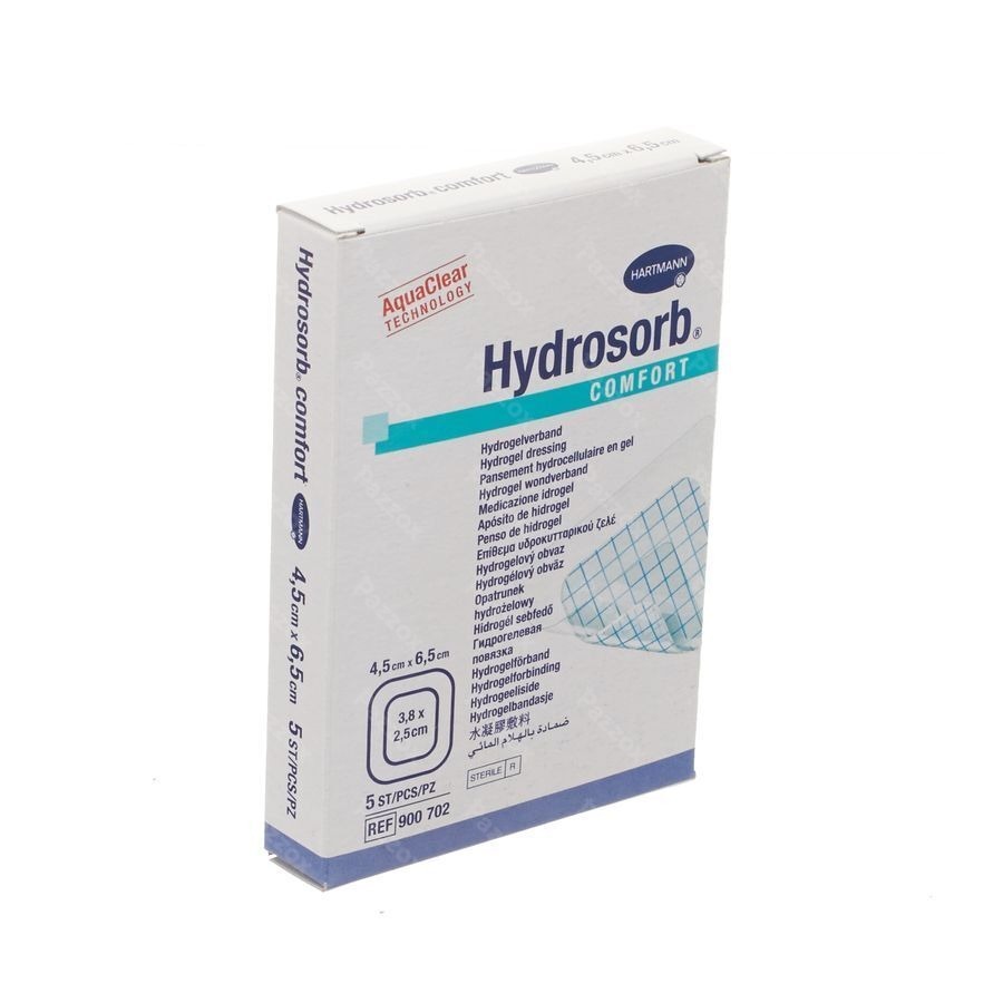 Hydrosorb Comf Transp Ster 4,5x 6,5cm 5 9007021