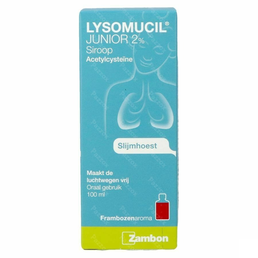Lysomucil Junior 2% Slijmhoest en Vastzittende Hoest Hoestsiroop 100ml