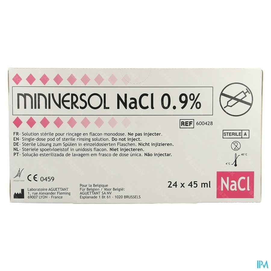 Nacl 0,9% 45ml Miniversol Ud Rincage Aguettant 24