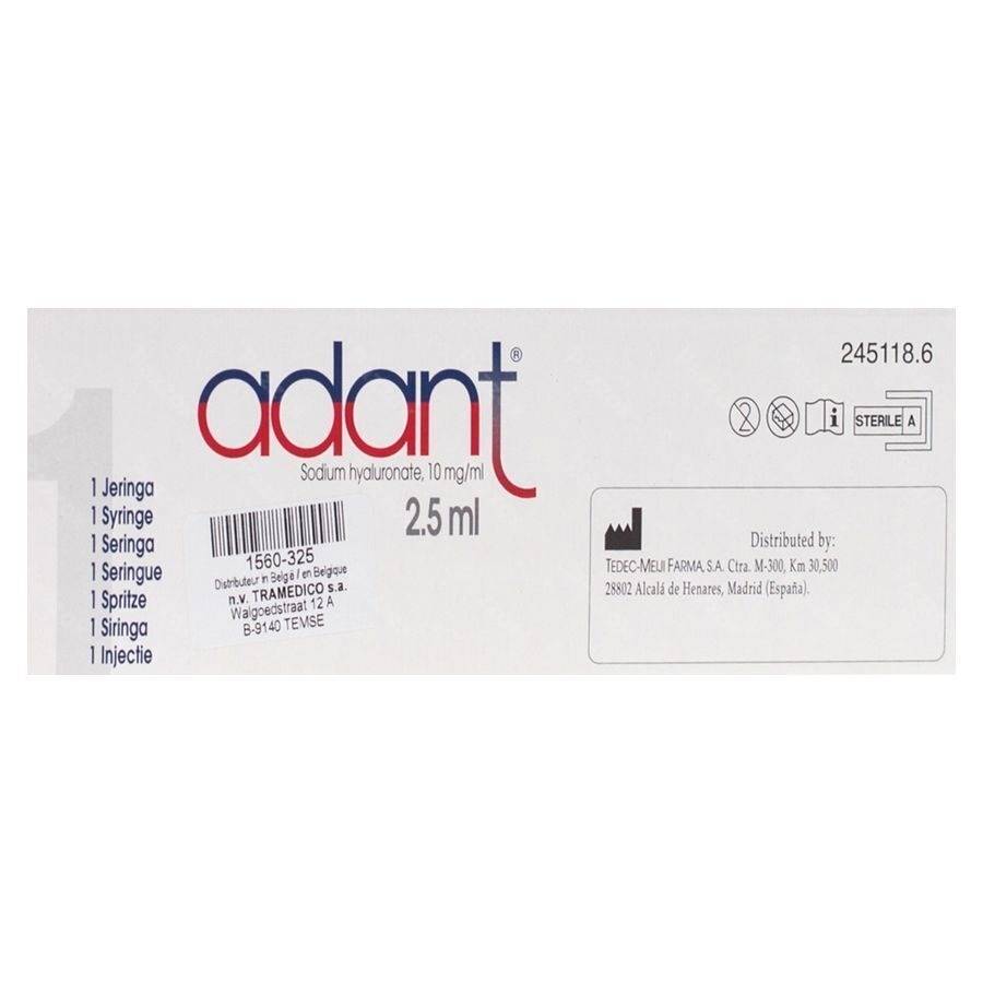 Adant Sol 1% Inj Intra Articul. 1 X 2,5ml