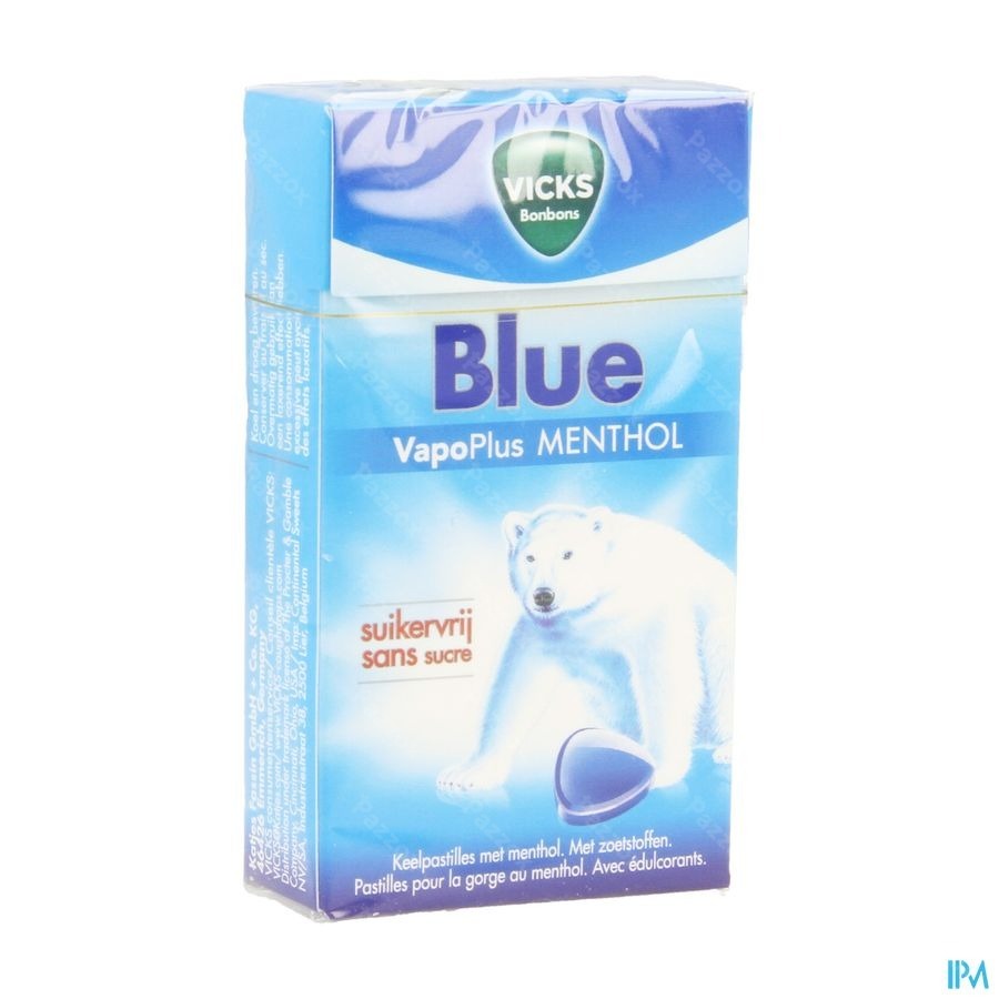 Vicks Past Blauw Z/suiker 40g 