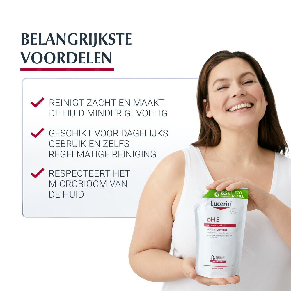 Eucerin pH5 Waslotion Droge en Gevoelige Huid Navulling 400ml